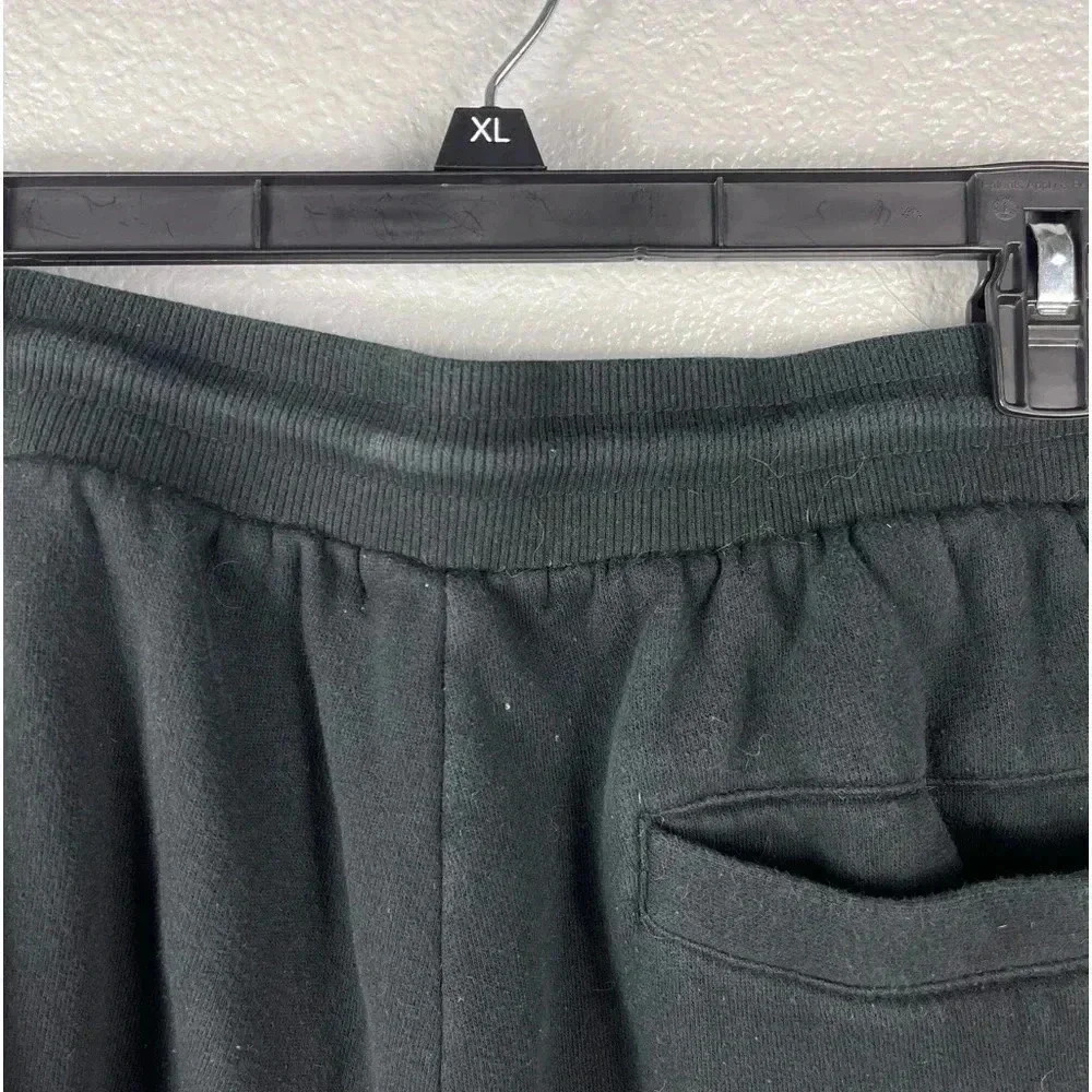 True Religion Men’s Basketball Fleece Shorts Black Y2K 2XL Pull On Drawstring - Picture 8 of 9